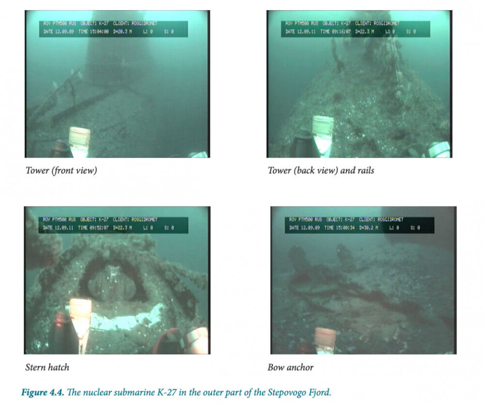 Photos taken by a joint Norwegian-Russian expedition to the K-27 i 2012. Screenshot from the report from the expedition