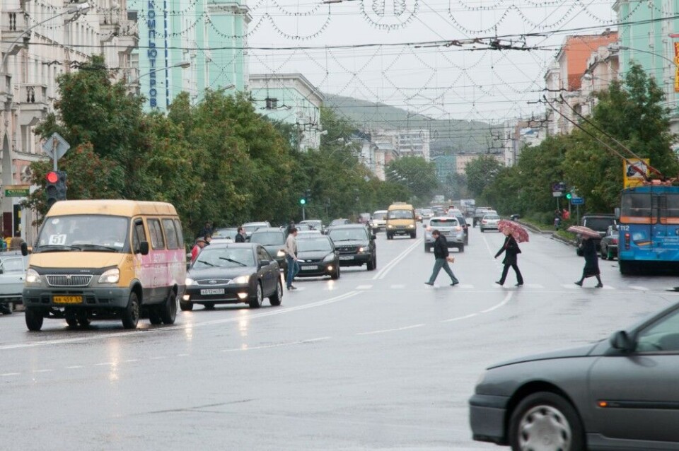 На проспекте Ленина в центре Мурманска. Фото: Томас Нильсен