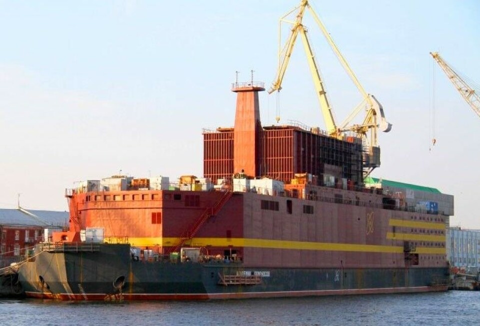 Floating NPP 'Akademik Lomonosov' at the Baltic Yard in St.Petersburg. Photo: bz.ru