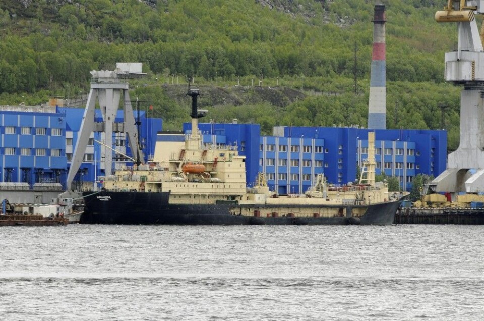 «Imandra» at RTP Atomflot, the service base for Russia's fleet of nuclear powered civilian vessels north of Murmansk. Photo: Thomas Nilsen