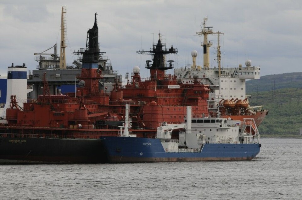 «Rossita» nuclear waste cargo vessel at Atomflot in Murmansk. Photo: Thomas Nilsen
