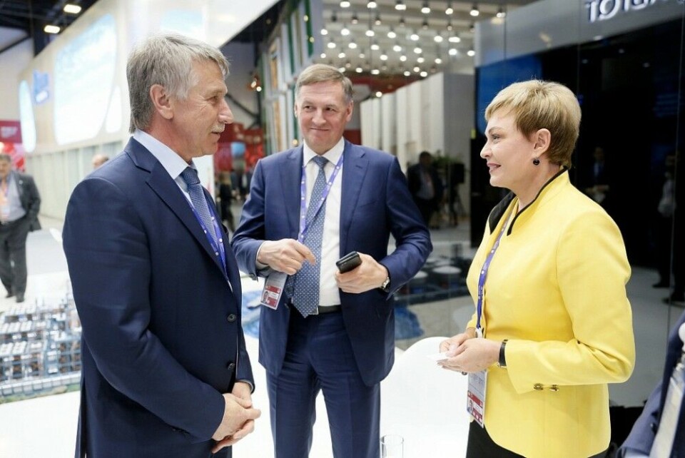 Novatek's Leonid Mikhelson (left) together with Murmansk Governor Marina Kovtun and her deputy Aleksey Tyukavin. Photo: gov-murman.ru