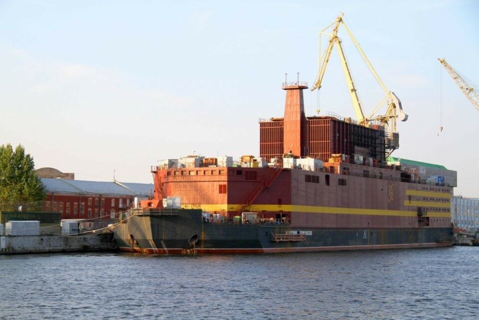 Russia's first floating nuclear power plant under construction in St. Petersburg. Photo: Rosatom