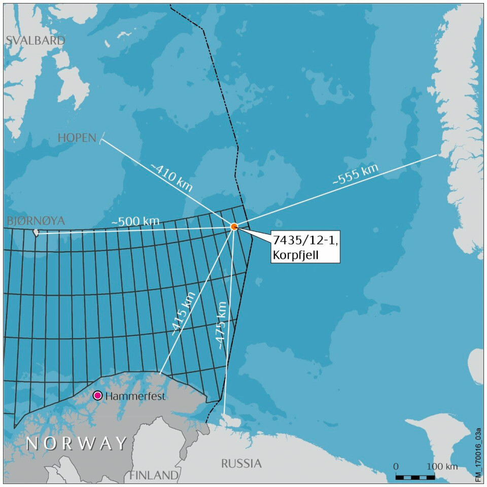 The Korpfjell well. Map by Statoil