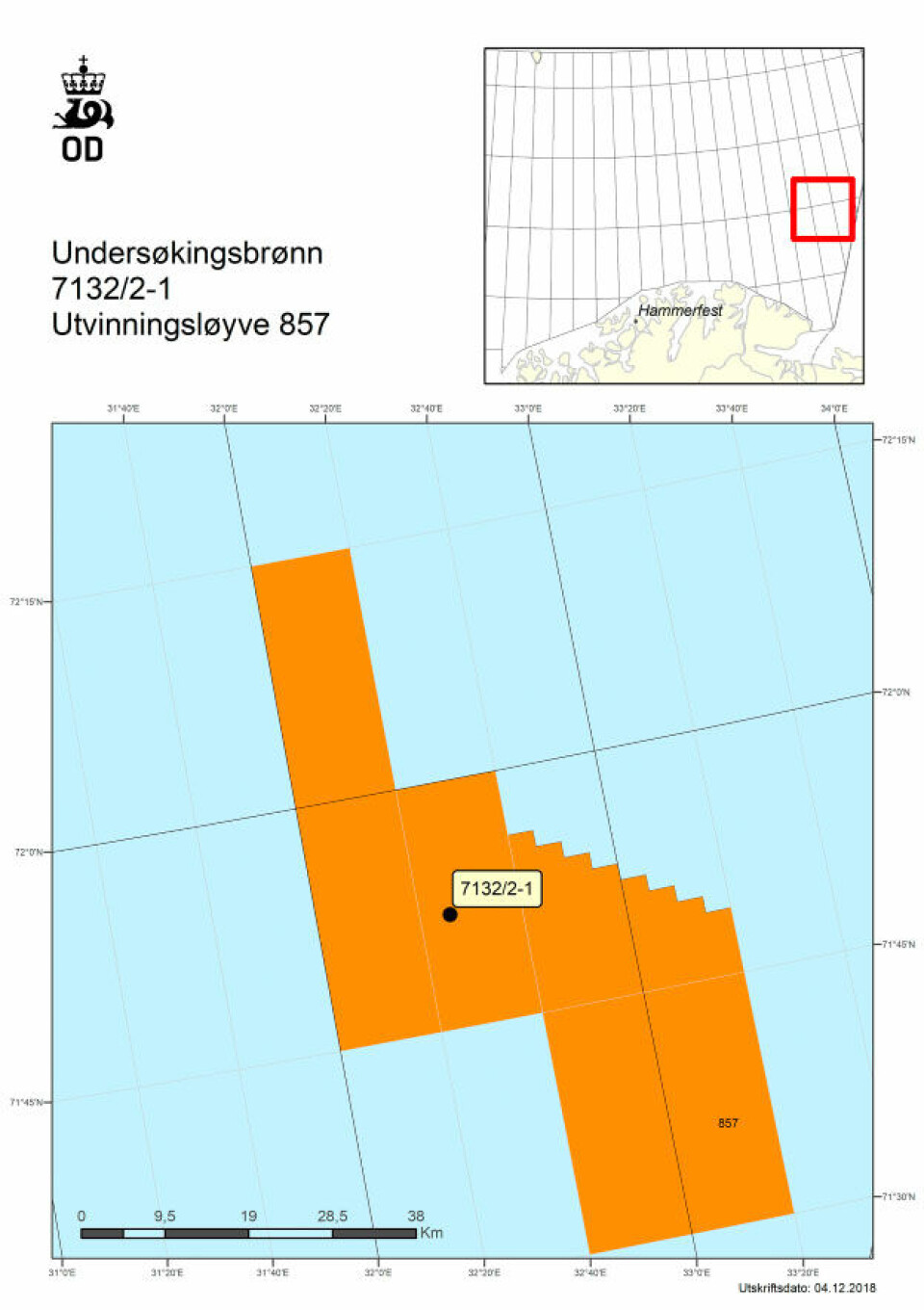 The Gjøkåsen Deep well in the Barents Sea. Map by: npd.no
