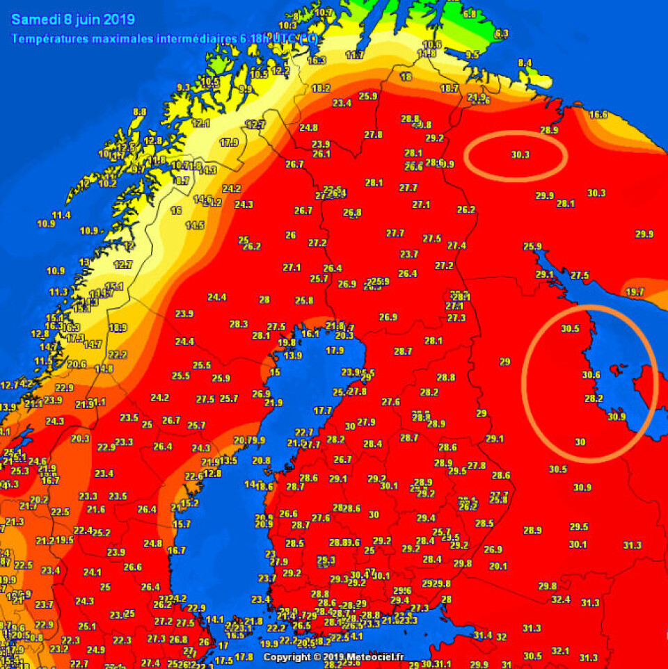 Map: Meteociel.fr via @mikarantane
