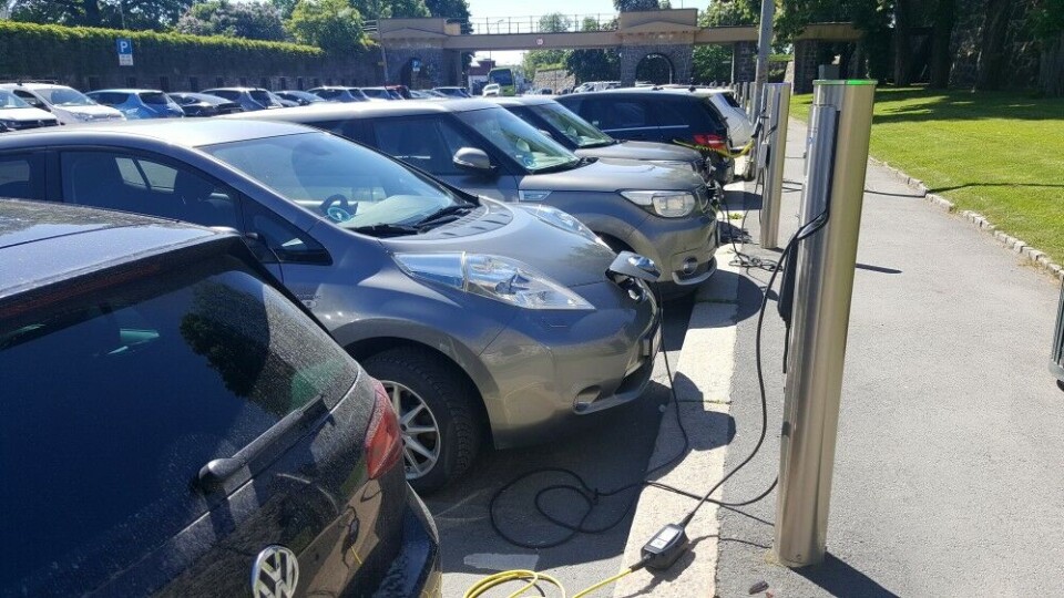 Electric car chargers. Photo: Thomas Nilsen