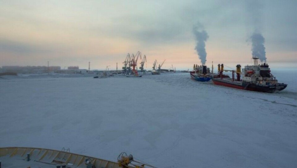 The ice-covered waters of Pevek. Photo: Rosmorport.ru