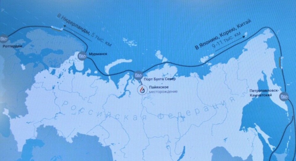 The Payakha oil will be shipped out through the Northern Sea Route. Photo of project presentation: Atle Staalesen