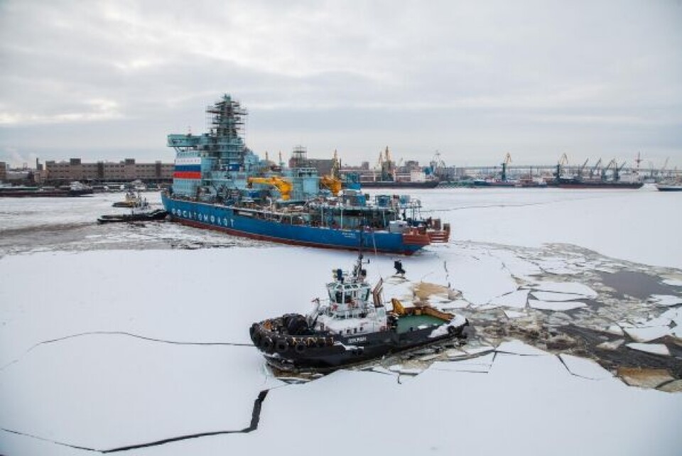 The new «Arktika» icebreaker at the yard in St. Petersburg. Photo: Baltisky Yard