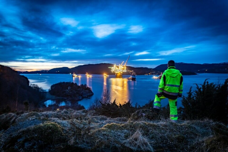Platform Aasta Hansteen was towed to production site in April 2018. Photo: Olaf Nagelhus / Statoil