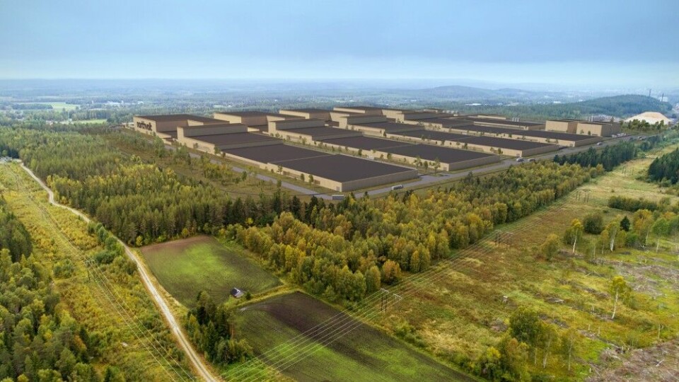 The new giga factory will be one of the largest industrial buildings in Scandinavia. Illustration by Northvolt