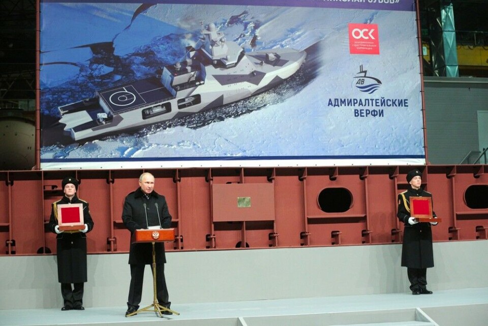 Vladimir Putin in November 2019 officially launched construction of a second Coast Guard icebreaker Project 23550. A third is due to come soon. Photo: Admship.ru