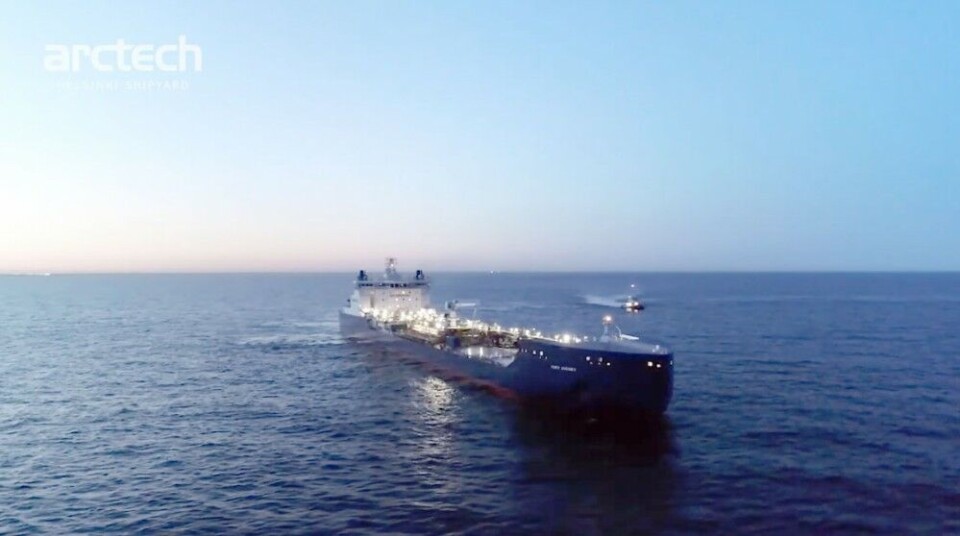 The “Yuri Kuchiev” during sea trials. Photo: Arctech Helsinki
