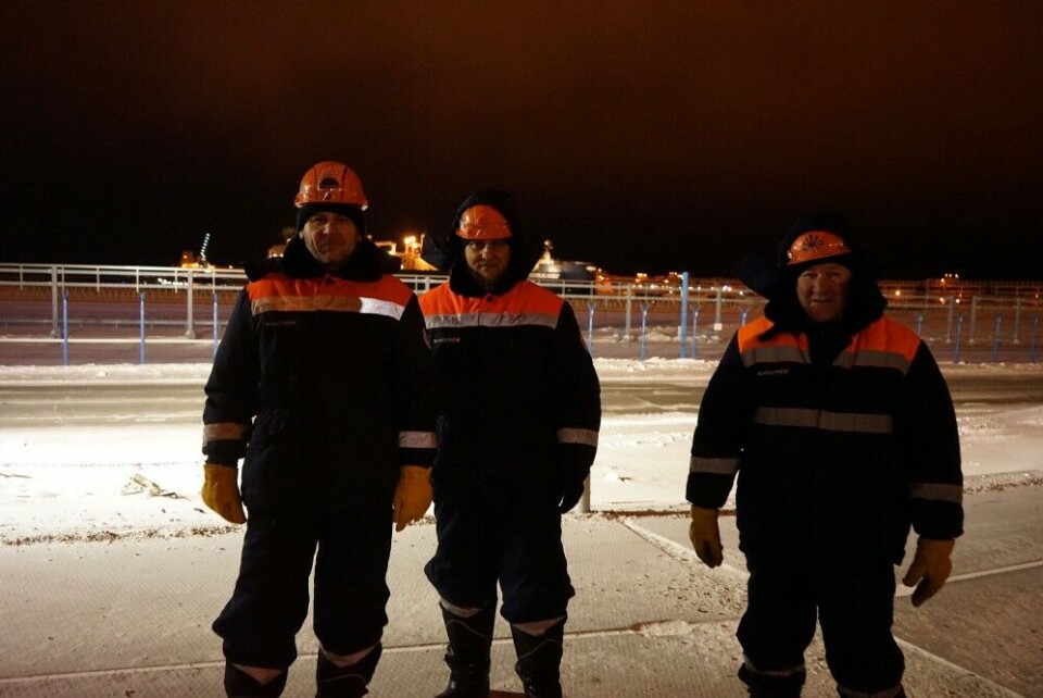 Workers for contractor company Velesstroy at Sabetta. Illustration photo by Atle Staalesen