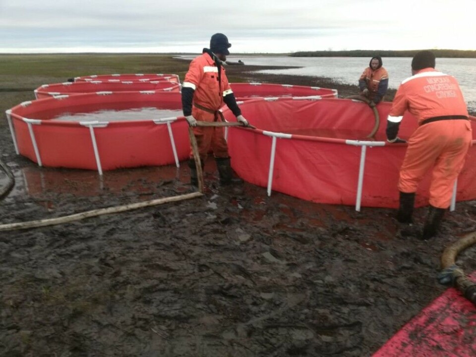 Oil products are first pumped into temporary reservoirs and then further into bigger more permanent containers. Photo: Morspas.com