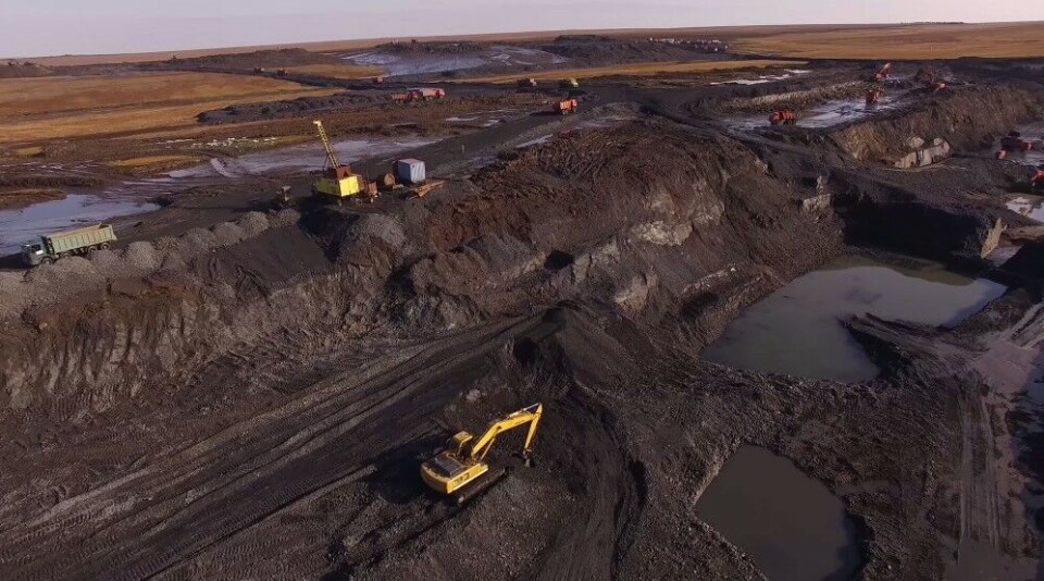 Coal digging in Taymyr. Screenshot from Vostok Coal project presentation