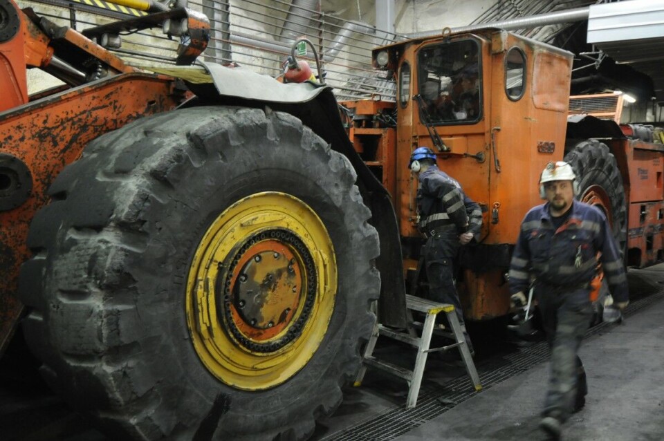 Diesel-powered mining vehicle used down-deep in Kiruna. Photo: Thomas Nilsen