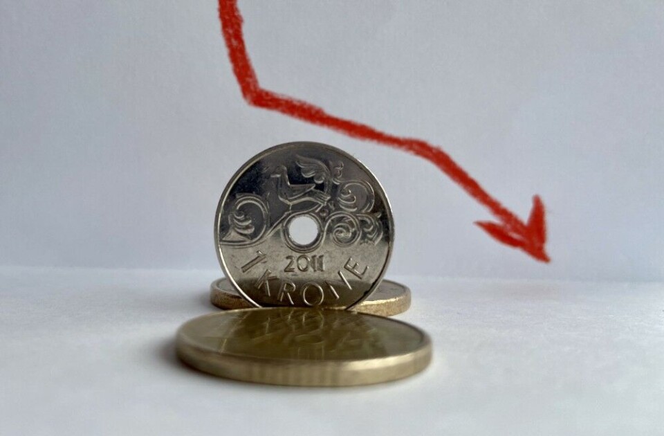 Norwegian krone hits record low against the dollar and euro. Photo: Thomas Nilsen