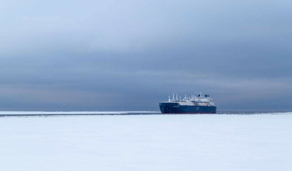 LNG carrier 'Christophe de Margerie' in icy waters. Photo: Rosmorport