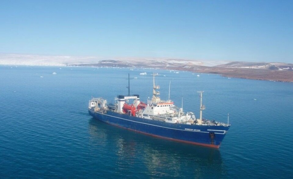 Russian research vessel 'Professor Logachev' in early August set out from Kirkenes, Norway, to study the Arctic seabed. It will arrive in Vladivostok in mid-October. Photo: pmge.ru