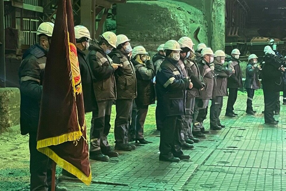 The closing ceremony in the workshop of the smelter in Nikel on December 23. Photo: Andrey Zolotkov