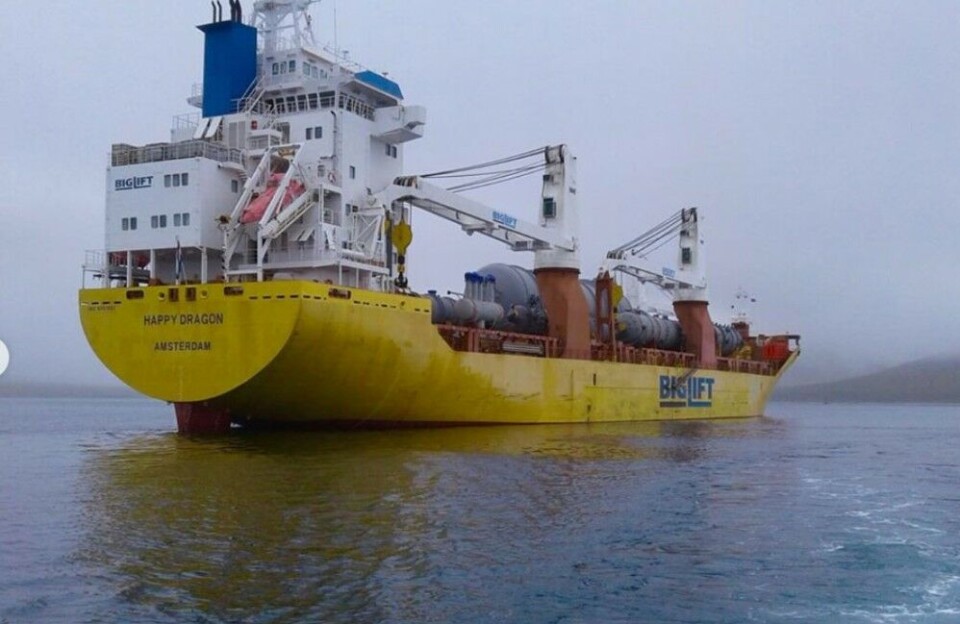 The 'Happy Dragon' on its way to Tiksi. Photo: Federal Agency for Maritime and River Transport (Rosmorrechflot)