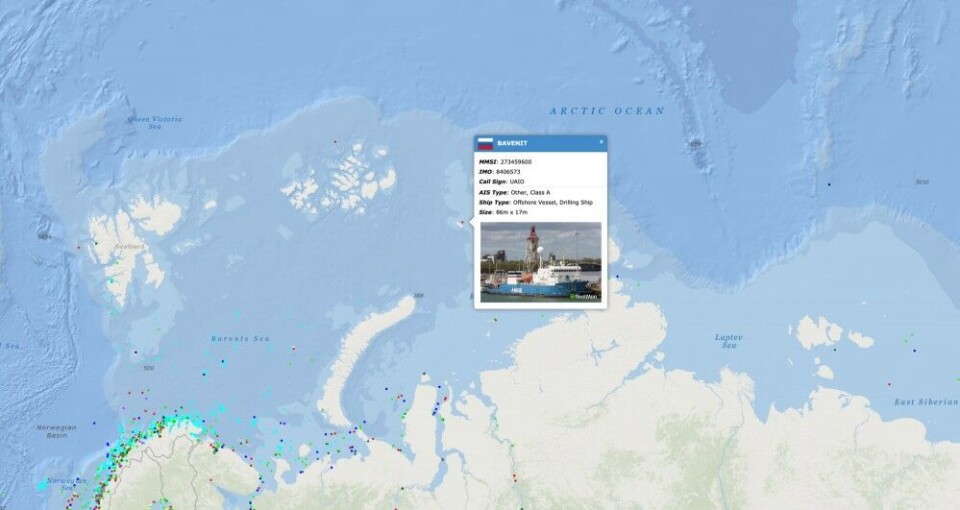 Drillship Bavenit in the northern Kara Sea