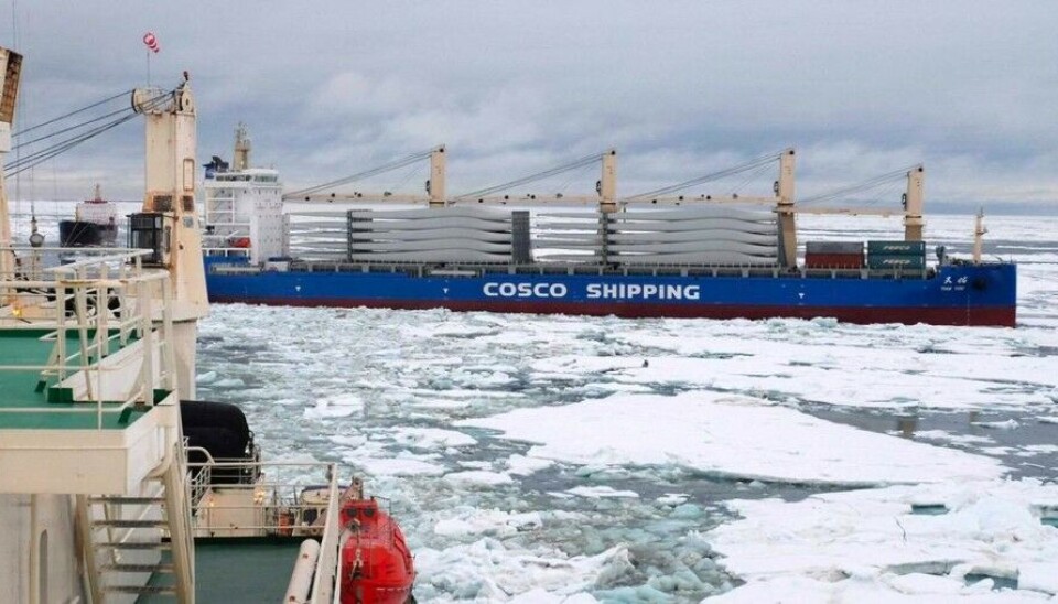 Chinese shipping company COSCO ships wind turbines on the Northern Sea Route. Photo: Rosatom