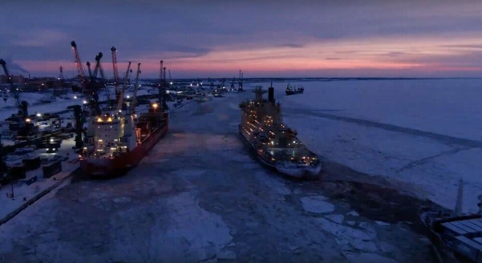 Two ships arrive to Dudinka with construction materials for Rosneft's Vostok Oil. Photo: Dudinka Seaport