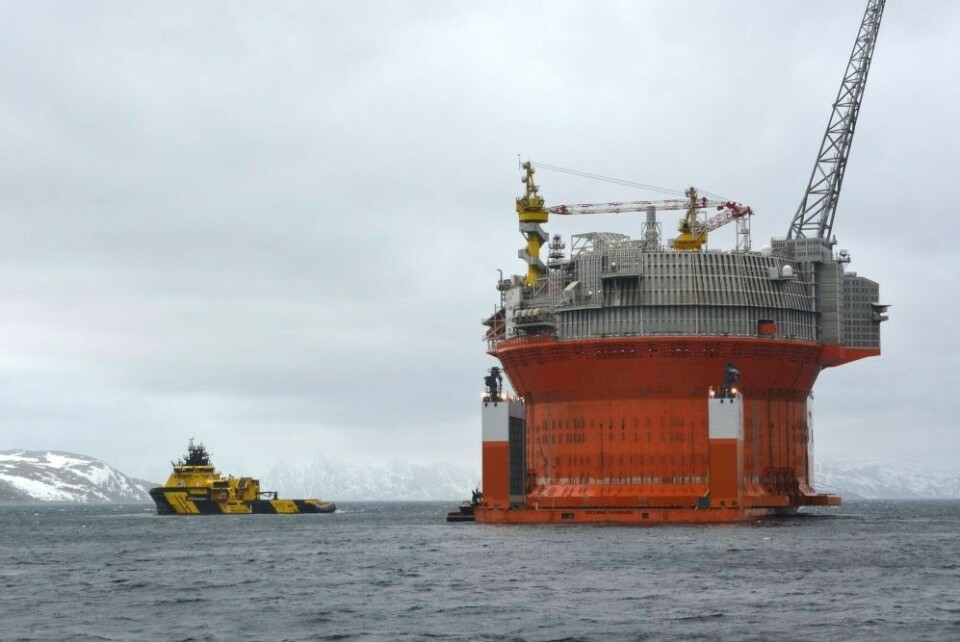 Нефтедобывающая платформа «Голиаф» в Баренцевом море. Фото: Томас Нильсен