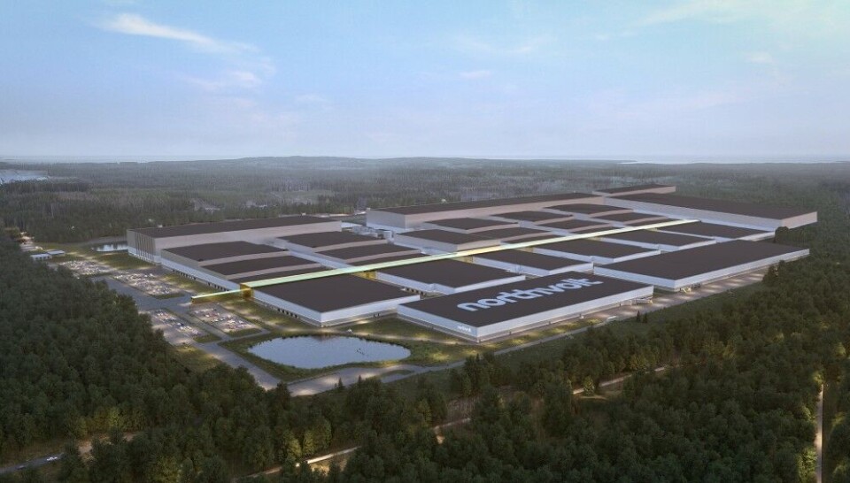 The battery factory in Skellefteå will have 6,000 employees. Illustration by Northvolt