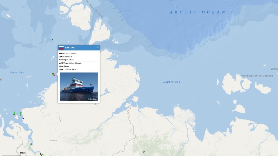 The “Arktika” is escorting a convoy to Pevek and was on December 21 approaching the Vilkitsky Strait.