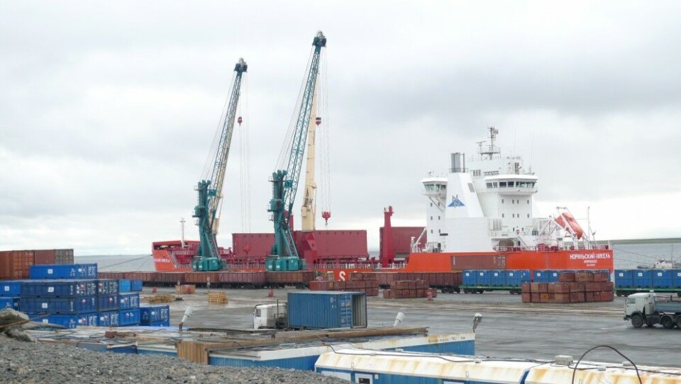 Nornickel today ships its ores from the far northern port of Dudinka. Photo: Thomas Nilsen
