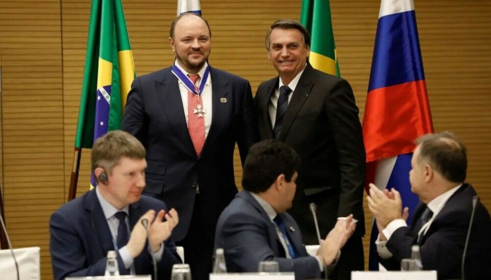 Andrei Guryev Jr with former Brasilian president Jair Bolsonaro. Photo: Phosagro on Instagram
