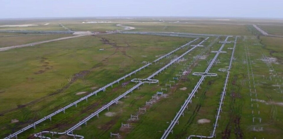 Pipelines at the Kharasavey field. Photo: screenshot from video by Gazprom Dobycha Nadym