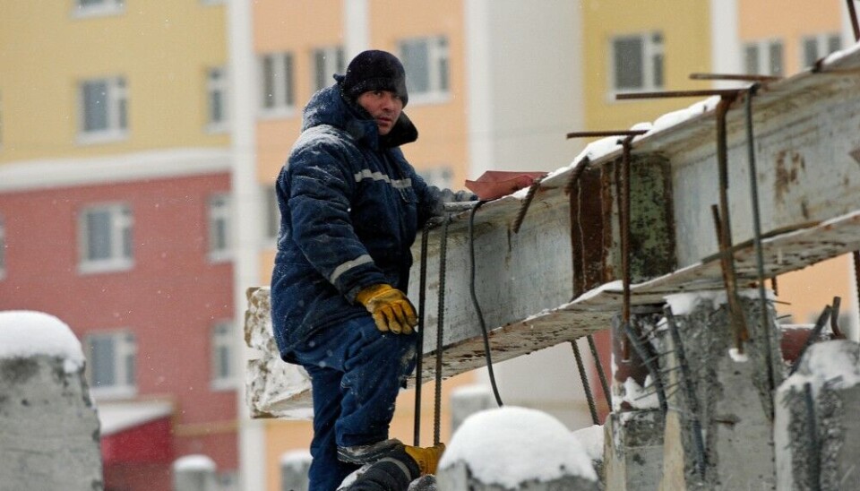 Construction worker in Salekhard, Siberia. Photo: Thomas Nilsen