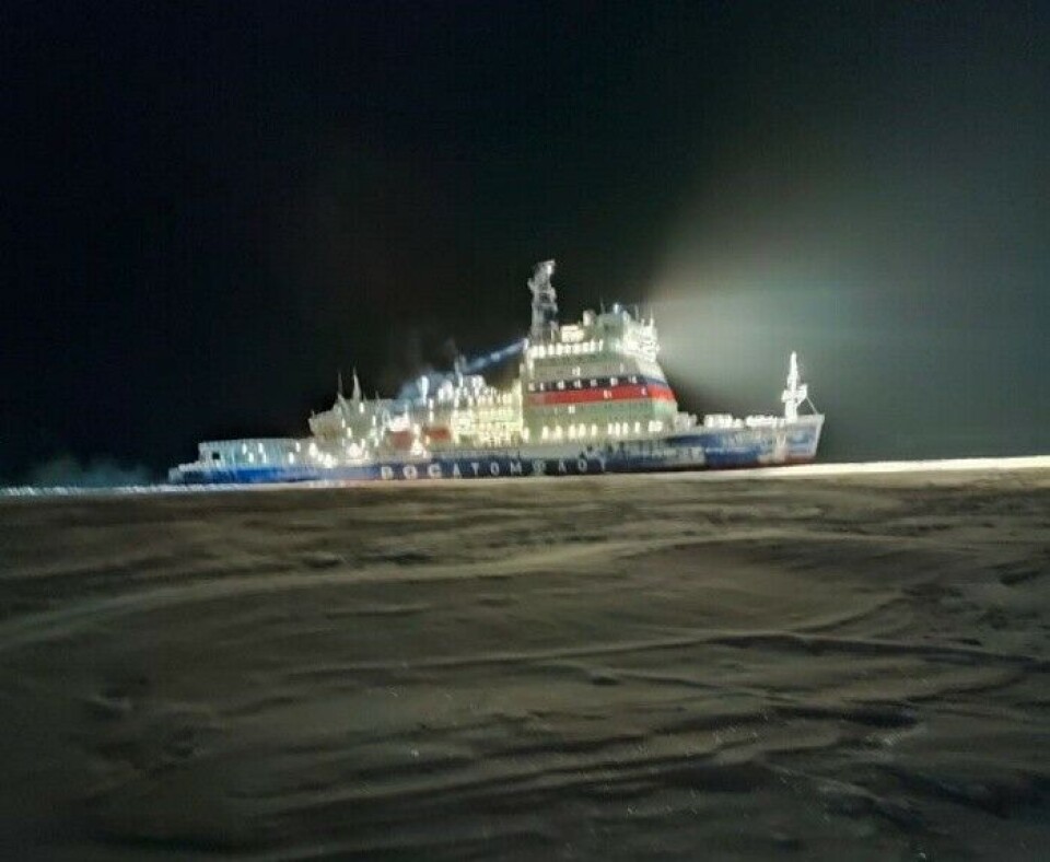 The 'Arktika' for the first time on its way to Pevek. Photo: Rosatom
