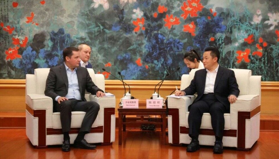 Arkhangelsk Governor Aleksandr Tsybulsky met with Mayor of Dalian Chen Shaowang. Photo: Tsybulsky on Telegram