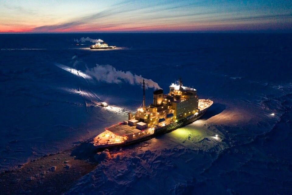 Icebreaker 'Kapitan Dranitsyn' on 28th February arrived to research vessel 'Polarstern' near North Pole. Photo: Rosmorport