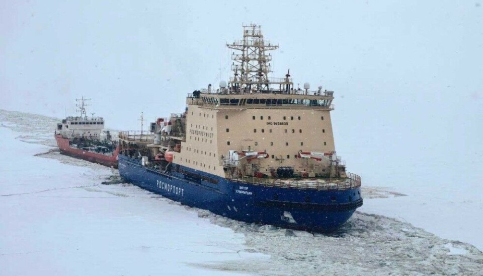 The Viktor Chernomyrdin makes maiden voyage to Yenisey Bay. Photo: Rosatomflot