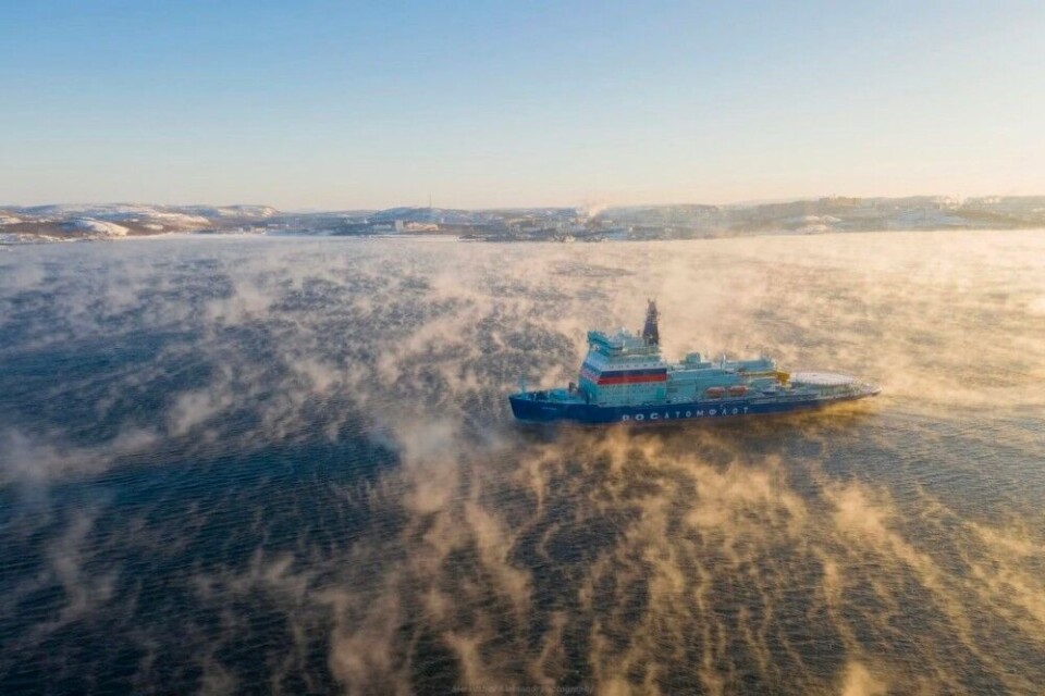 Russia might ultimately decide to build icebreaking container carriers for the Arctic. The country's expanding fleet of nuclear-powered icebreakers is based in Kola Bay. Photo: Rosatom