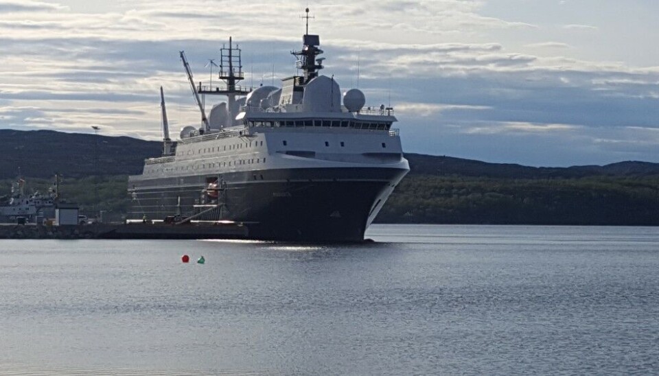 Intelligence gathering vessel Marjata at port in Kirkenes a few years ago. Photo: Thomas Nilsen