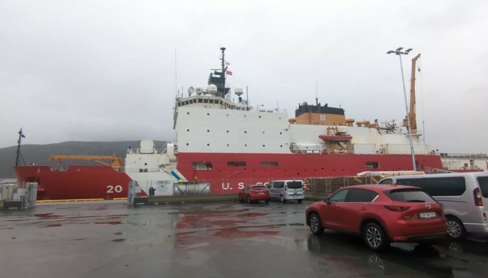 The USCG Healy docked north of the city center on the morning of October 1. The icebreaker first time made port call to Tromsø in 2005. Photo courtesy social media