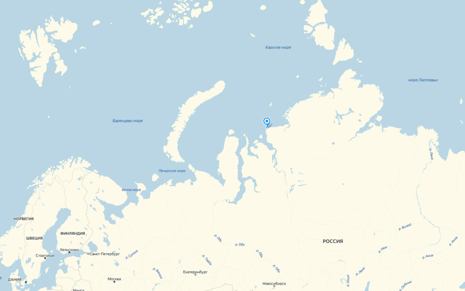 Dikson is located on the coast of the Taymyr Peninsula, by the Kara Sea
