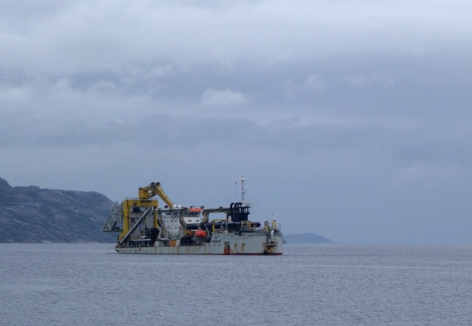 The 'Zheng He' in the waters outside Kirkenes, Norway. Photo: Atle Staalesen