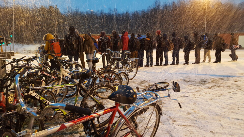 Since August, Norway has got more than 5,000 asylum seekers biking across the border from Russia. Photo: Thomas Nilsen