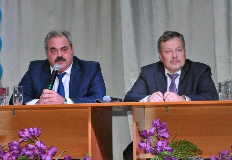 United Russia State Duma hopeful Aleksey Veller together with Severomorsk City Mayor Aleksandr Abramov. Photo: Citysever.ru