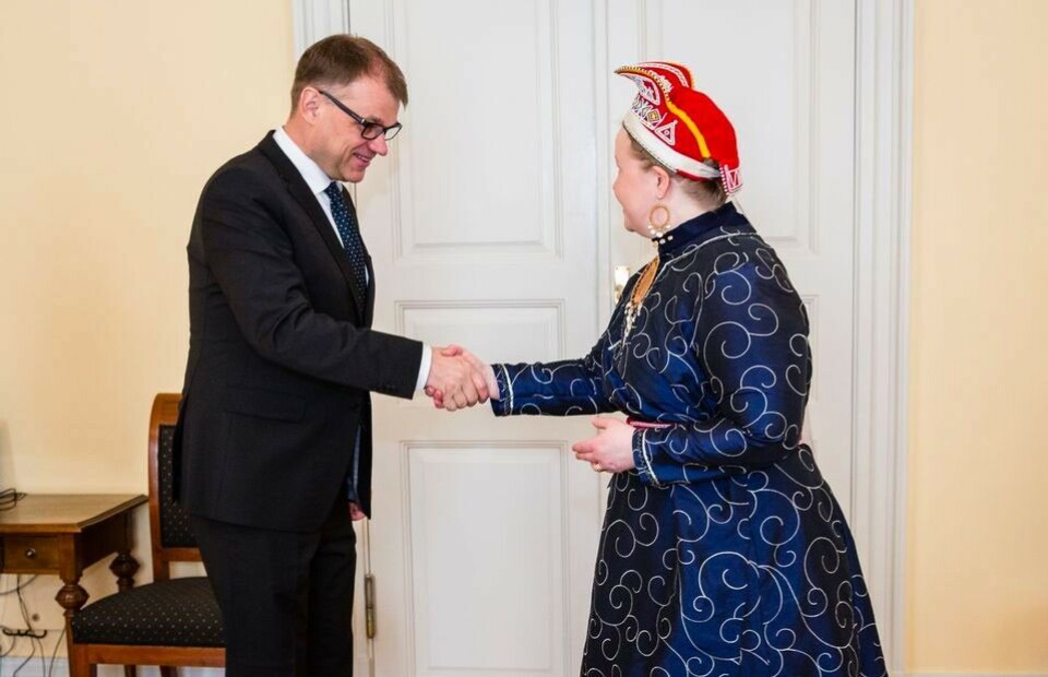 Prime Minister Juha Sipilä meets Chair of Sámi Parliament Tiina Sanila Aikio. Photo: Finnish Government