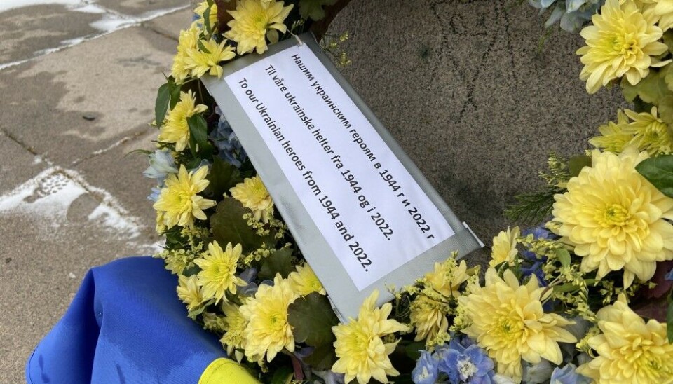 “To our Ukrainian heroes from 1944 and 2022.” Photo: Thomas Nilsen
